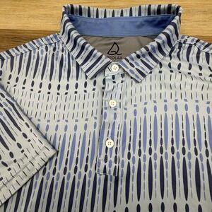 Deolax Performance Golf Polo Shirt Men's Size XL‎ Geometric Preppy Wavy